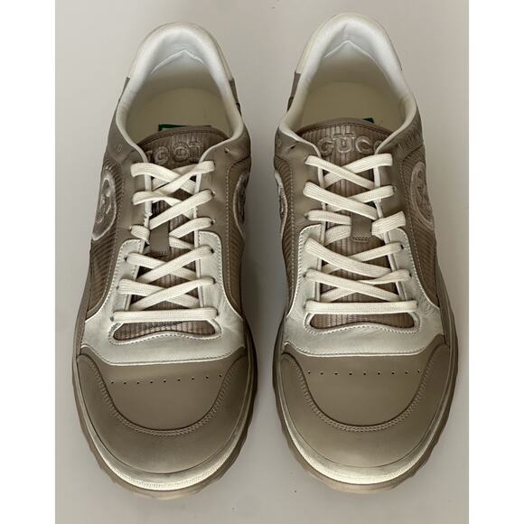 Gucci Dali Soft Gray/White Leather Sneakers 12.5 US (Gucci 12) Italy 778301 NIB